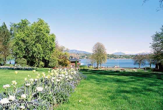  Швейцария  Швейцария и Франция: от озера - к Альпам  Женевские парки. Шлейфы тюльпанов с незабудками, кажет
