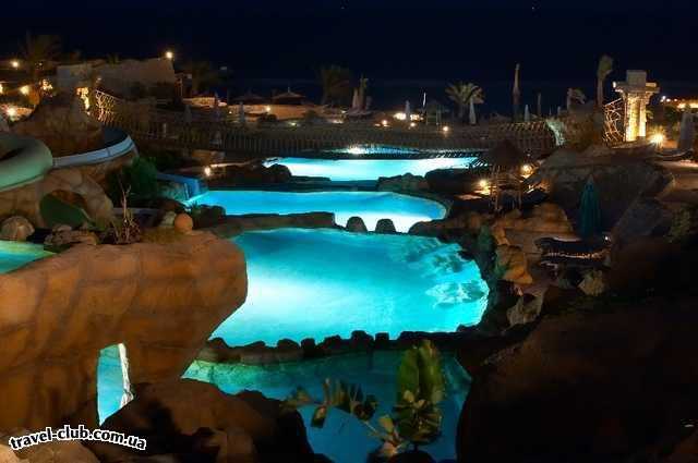  Египет  Шарм Эль Шейх  Calimera hauza beach resort 4*  Аквапарк в ночи