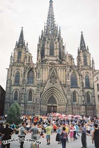  Испания  Барселона.Сардана у Кафедрального собора.
