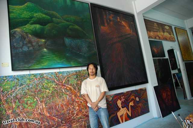  Таиланд  Паттайя  Тайский художник, его произведения и он сам,напомнили 
