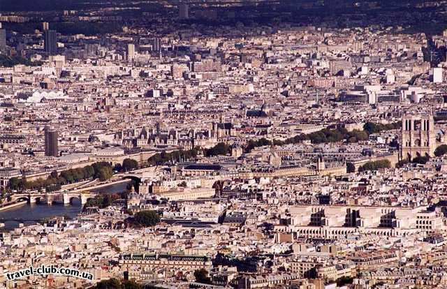  Франция  Париж  Вид на Сену и Нотр Дам