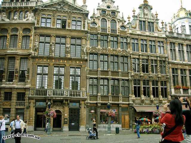 Бельгия  Брюссель  Площадь Гран-Плас. Старинные дома 17 века, где помещалис