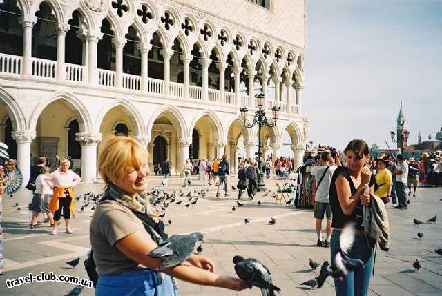  Италия  Венеция.Кормление голубей.