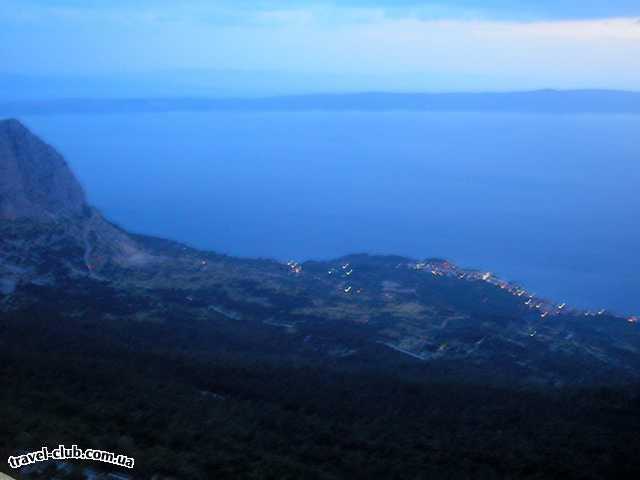  Хорватия  макарская ривьера, курорт башка вода  парк биоково.... вечерняя панорама...