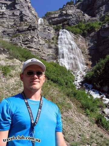  США  Америка  красивый водопад недалеко от дома - Provo, Utah