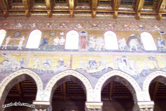  Италия  Сицилия  Стены собора покрыты мозаикой в лучших византийских т