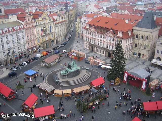  Чехия  Прага  Староместская площадь.Вид с башни.