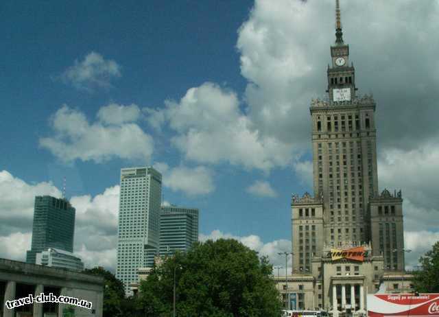  Чехия  Прага  Орлик  Варшава из окна автобуса - высотки сталинские и соврем