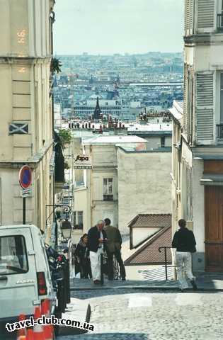  Франция  Париж  Вид с холма Монмартр