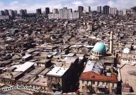  Азербайджан  Баку  панорама старых кварталов
