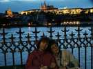> Чехия > Прага > Орлик  Прага: вид на Малу страну ночью со стороны Пороховой ба