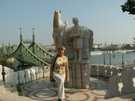 > Венгрия > Будапешт > Rege  Будапешт. Вид на мост Свободы от входа в часовню св. Гел